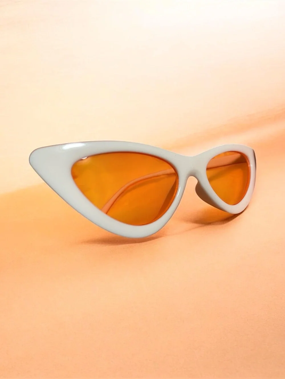 White with orange lens cat eye sunglasses New